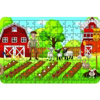 Çiftlik Hayatı 108 Parça Ahşap Çocuk Puzzle Yapboz