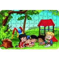 Parktaki Çocuklar 108 Parça Ahşap Çocuk Puzzle Yapboz Model 3