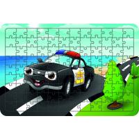 Polis Arabası 108 Parça Ahşap Çocuk Puzzle Yapboz