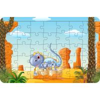 Anne ve Bebek Dinozorlar 35 Parça Ahşap Çocuk Puzzle Yapboz Model 2