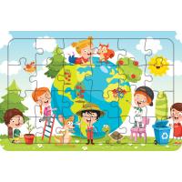 Dünya ve Çocuklar 24 Parça Ahşap Çocuk Puzzle Yapboz