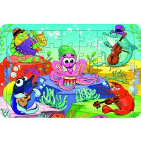 Deniz Canlıları 35 Parça Ahşap Çocuk Puzzle Yapboz Model 13