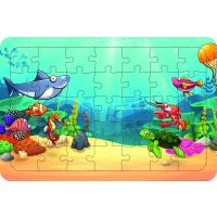 Deniz Canlıları 35 Parça Ahşap Çocuk Puzzle Yapboz Model 14