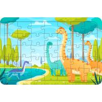 Göldeki Dinozorlar 35 Parça Ahşap Çocuk Puzzle Yapboz