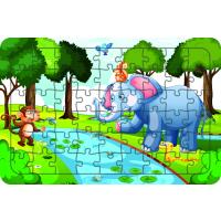 Hayvanlar 54 Parça Ahşap Çocuk Puzzle Yapboz Model 9