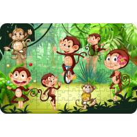 Maymunlar 108 Parça Ahşap Çocuk Puzzle Yapboz