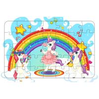 Müzisyen Unicornlar 35 Parça Ahşap Çocuk Puzzle Yapboz