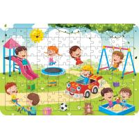 Parktaki Çocuklar 108 Parça Ahşap Çocuk Puzzle Yapboz