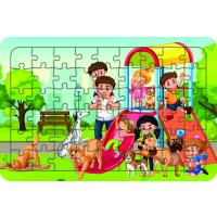 Parktaki Çocuklar 54 Parça Ahşap Çocuk Puzzle Yapboz Model 5