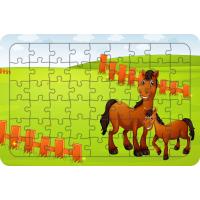 Sevimli Atlar 54 Parça Ahşap Çocuk Puzzle Yapboz
