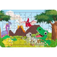 Sevimli Dinozorlar 54 Parça Ahşap Çocuk Puzzle Yapboz Model 2