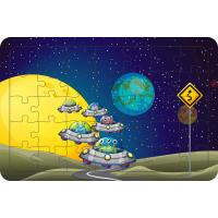 Sevimli Uzaylılar 35 Parça Ahşap Çocuk Puzzle Yapboz