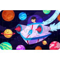 Uzaydaki Savaşcı 24 Parça Ahşap Çocuk Puzzle Yapboz